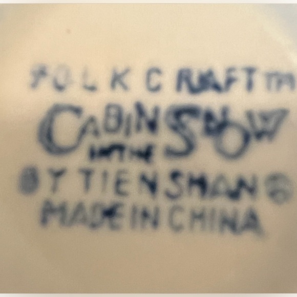 Vintage Folk Craft-‘’Cabin in the Snow’ by Tienshan-Set of Four Mugs. - Picture 7 of 7